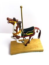 VINTAGE ANTIQUE AMERICAN FOLKART  CARVED WOODEN CAROUSEL HORSE DOLL SCULPTURE picture