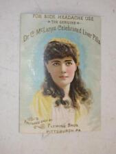 1888 VINTAGE ANTIQUE TRADE CARD DR McLANES LIVER PILLS FLEMING BROS PITTSBURGH picture