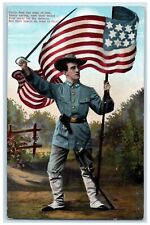 c1910's Uncle Sam Sons Of Iron With Patriotic Flag Unposted Antique Postcard picture