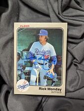Rick Monday Autograph Signed  card 1983 Fleer Los Angeles Dodgers  picture