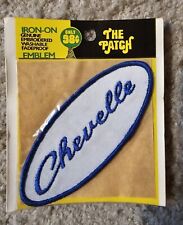 NOS Vintage 1970s Chevelle Blue White Car Logo Patch in Original Package picture