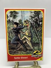 1993 Kenner Jurassic Park Trading Card #6 Spitter Dinner Dilophosaurus Vintage picture
