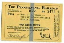 Railroad Pass Pennsylvania Railroad 1935 BE 3471 Mrs J.I. Crane  picture