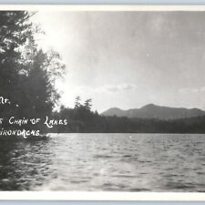 c1940s Adirondacks NY RPPC St. Regis Mountain Saranac Lake Chain Real Photo A193 picture