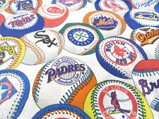 Vintage 90's MLB Twin Flat Sheet Pillowcase Baseball Logo Print AL NL BiBB picture