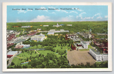 Washington DC Looking East from Washington Monument White Border Postcard picture
