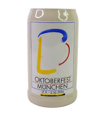 Official 1994 Oktoberfest Munich German Bavarian Beer Stein 1 Liter Collectible picture
