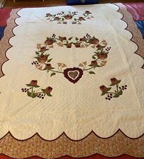 Quilt Amish King 90” X 102” Hearts and Flowers picture