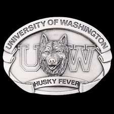 University of Washington Huskies UW Husky Fever Vintage Belt Buckle picture