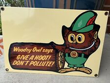 Vintage Style Woodsy Owl Don’t Pollute Heavy Steel Metal Top Quality Sign picture
