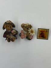Lot of 3 Vintage Boyds Bears Pins - Brooches - Mothers Day Flowers &  Stamp Bear picture