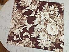 Vintage 1930s Fabric Brown Beige Floral 1930s upholstery print  22