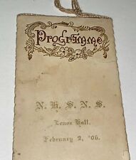 Rare Antique American Plymouth N.H.S.N.S. School Dance Program C.1906 NH US picture