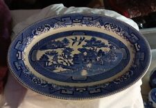Vintage Petrus Maastricht Blue Willow  Serving Platter Porlceain Made In Holland picture