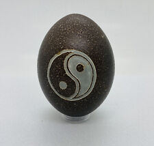 Vintage Ying Yang Ceramic Lucky Charm Egg Hollow Spiritual Feng Shui Art 16 picture