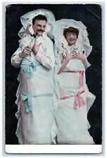 Adult Babies Weird Postcard With Bottle c1910's Unposted Antique picture