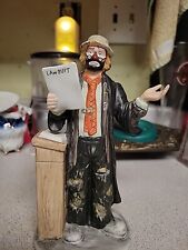 RARE 1984 Vintage Signed Emmett Kelly Jr. Flambro Lawsuit Hobo Clown Figurine  picture