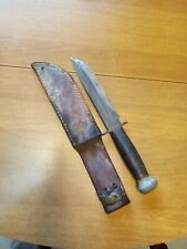 Vintage WW2 PAL RH Hunting Knife 36 Sheath Stacked Leather Handle Rare Sharp USA picture