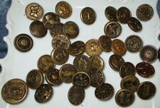 LOT 35+ VINTAGE METAL PICTURE BUTTONS - INDIAN BUTTERFLY TYROLEAN WOMAN BEAR ++ picture
