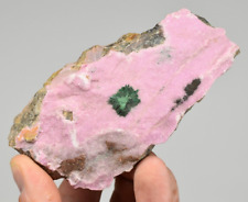 Malachite on Cobaltan Calcite - Mashamba West Mine, DR Congo picture