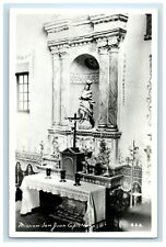 c1940's Mission San Juan Capistrano Interior Crucifix CA RPPC Photo Postcard picture