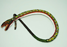19c. Ottoman Turkish POW Glass Beadwork Crochet Beaded Snake Serpent Horse Whip picture