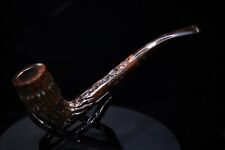 UNSMOKED VINTAGE WHITEHALL CARVED BRIAR ITALY PIPE BENT CHimney Billiard picture