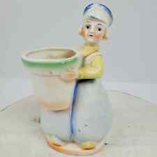 Antique Ceramic Decanter Planter Dutch Boy w/ Balloon Pants 7.25x3.5x2.5 Inch picture