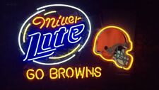 Miller Lite Cleveland Browns Neon Sign 19x15 Lamp Beer Bar Pub Room Wall Decor picture