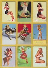 9 Vintage Pinup Playing Cards Gil Elvgren (5) Earl MacPherson (4)  1940s-1960s picture