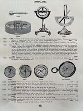 1935 Vintage Ad Science Catalog Illustrated  Page Brass Compass Magnetic Measure picture