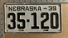 1939 Nebraska license plate 35-120 Dixon Ford Chevy Dodge 13810 picture