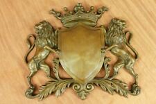 Royal Crest Coat of Arms Bronze Plaque Lions Shield Statue Sculptur Art Nouveau picture