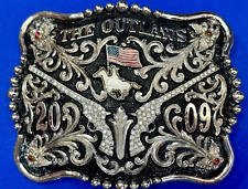 The Outlaws Rodeo Cowboy Trophy 2009 Flag Belt Buckle - Crossroads bucklesTexas picture