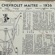 1936 APR CHEVROLET MAITRE LUBRICATING CHEK-CHART Motor Book MAGAZINE CLIPPING picture