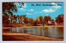 Newburyport MA- Massachusetts, The Mall, Antique, Vintage Souvenir Postcard picture