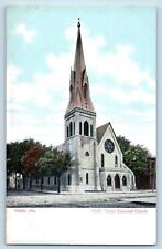 c1905 Mobile Alabama Trinity Episcopal Church Building Tower Dirt Road Postcard picture