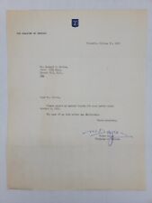 Signed Letter From Moshe Dayan Israeli Minister Of Defence October 15 1968 picture