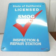 1960S 1970S VINTAGE CALIFORNIA SMOG CHECK DISPLAY SIGN DOUBLE SIDED  picture