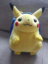 RARE Vtg Pocket Monsters Pokemon Backpack Blue Pikachu Plush Japanese UNIQUE picture