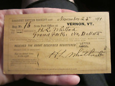 1890 AND 1891 U.S. POST OFFICE RETURN RECEIPT PARCEL CARDS SIGNED & DATED BBA-40 picture