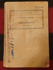 TM 12-250 War Department Technical Manual Administration October 10 1942 Vintage picture