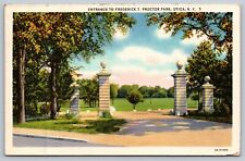 Postcard Entrance to Frederick T. Proctor Park Utica New York USA picture
