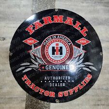 FARMALL DEALER PORCELAIN ENAMEL SIGN 30 INCHES ROUND picture