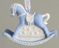 Wedgwood Baby'S First Christmas Baby's 1st Rocking Horse-Blue - Boxed 11185176 picture