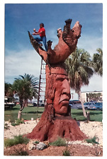 Trail of the Whispering Giant Punta Gorda FL Toth Log Sculpture Postcard c1970s picture