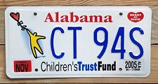 Alabama 2005 expired Children's Trust Fund License Plate/Tag - CT 94S ~ Embossed picture