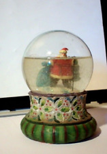 Vintage Large Heavy Musical Glass / China Snowdome With Santa and Sack picture
