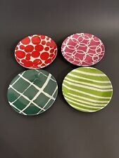 CRATE & BARREL JENNY BOWERS (4) Assorted Designs & Colors APPETIZER PLATES 6.5” picture