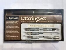 Vintage Platignum Lettering Fountain Pen Set 497 6 Interchangeable Nibs picture